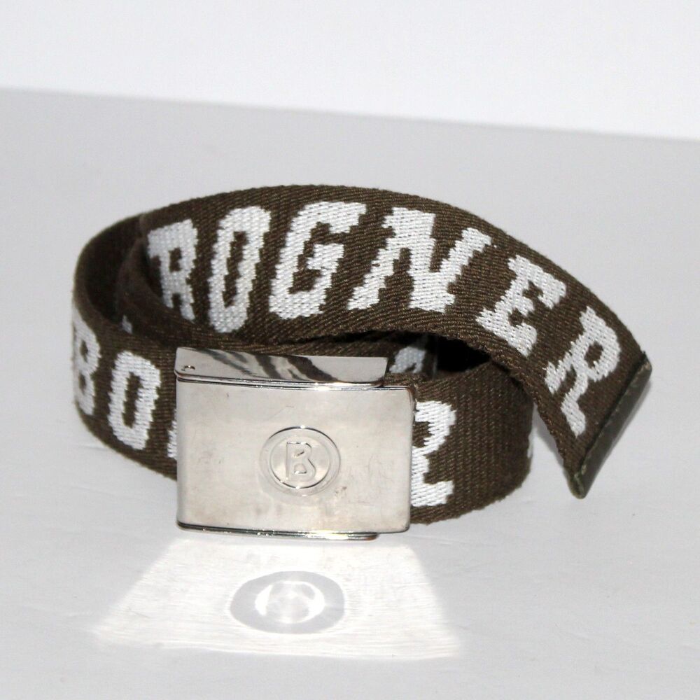 Vintage 1980’s Bogner Adjustable Cloth Belt Black & White B Monogram Logo